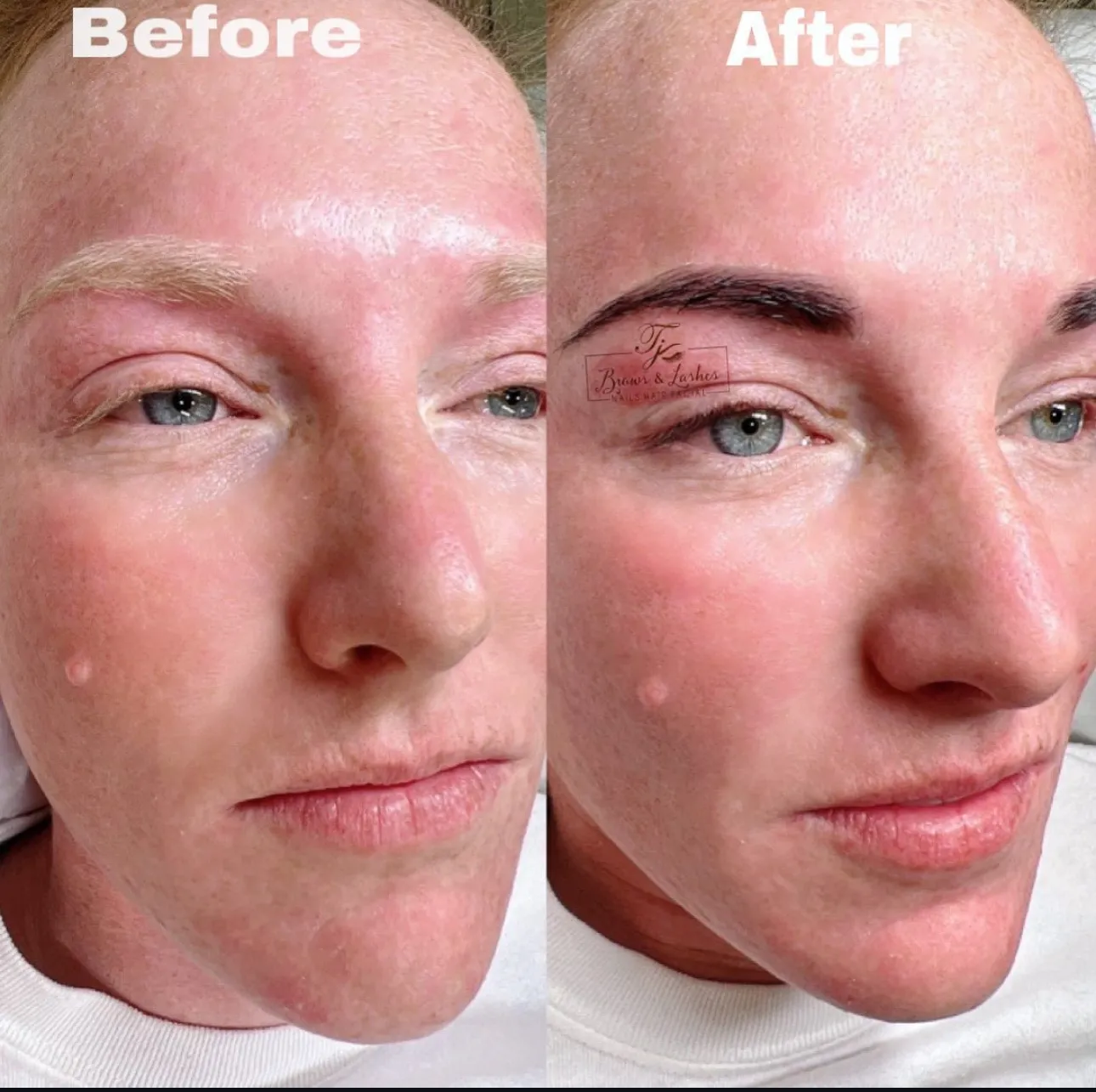 Expert eyebrow design before and after