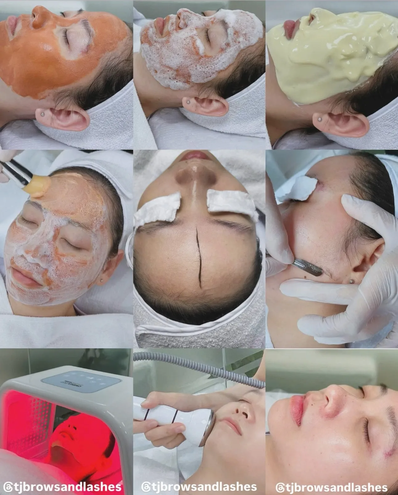 Professional facial treatment session