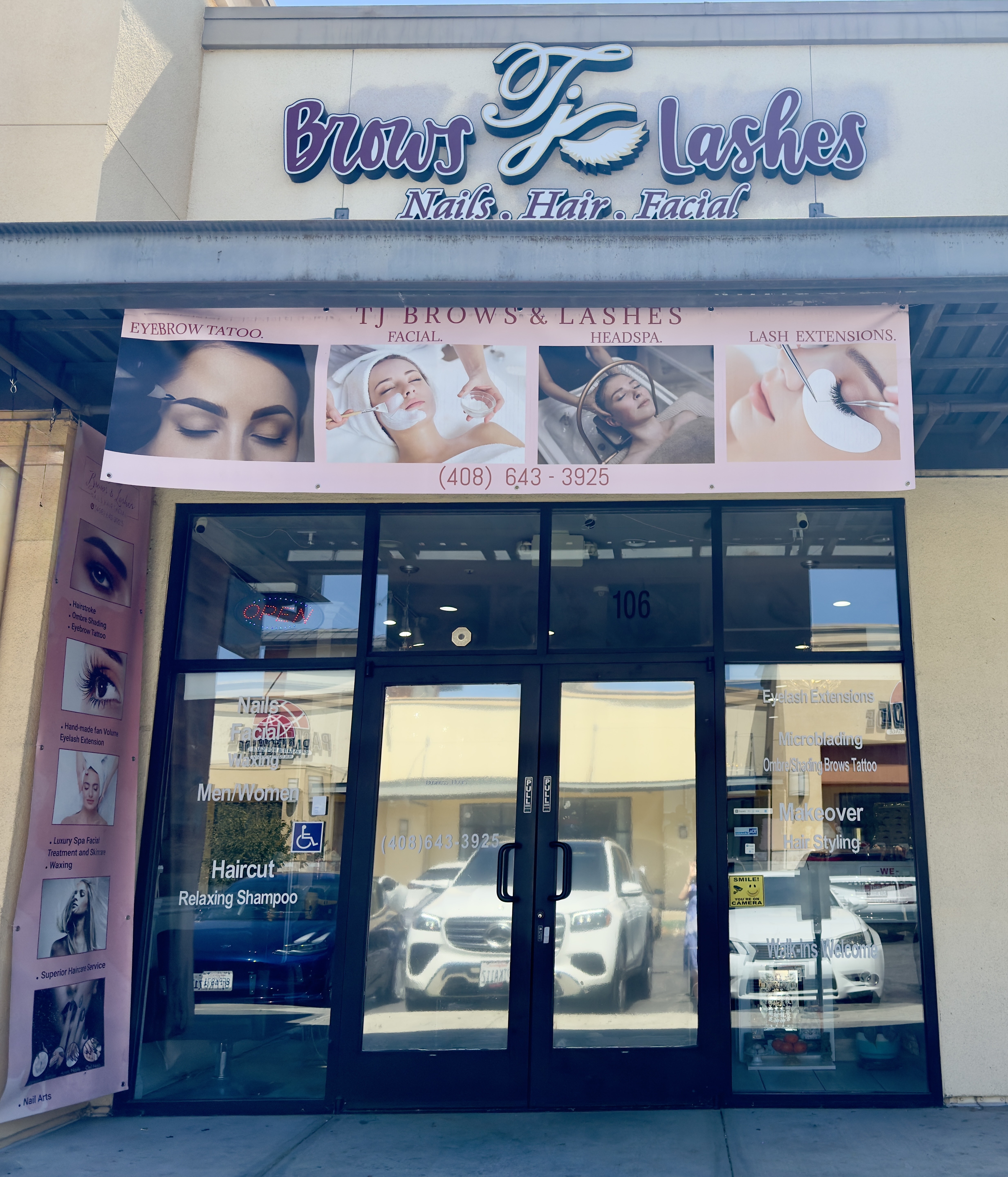 TJ Beauty spa storefront in Paloma Plaza